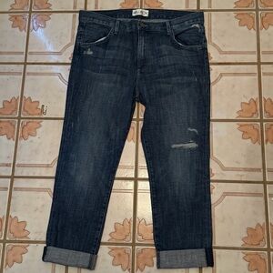 Wildfox Distressed Women’s Marissa Boyfriend Dark washed Jeans‎
